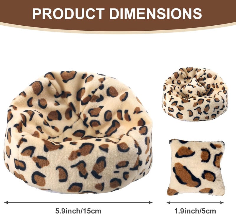 Walant Doll Car Seat Compatible with Labubu, Handmade Bean Bag Chair for 15-17cm Doll, Anti-Slip Bottom, Cute Doll Accessories for Display, Fans&Collectors Gifts, Durable Corduroy Fabric (Leopard Print) - Image 2